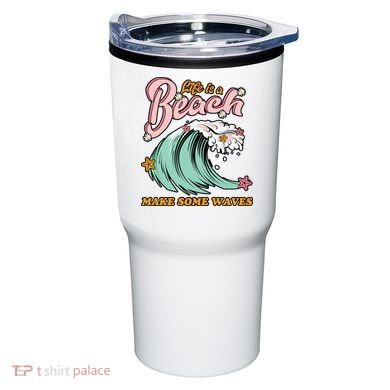 Life Is A Beach Make Some Waves Tumbler