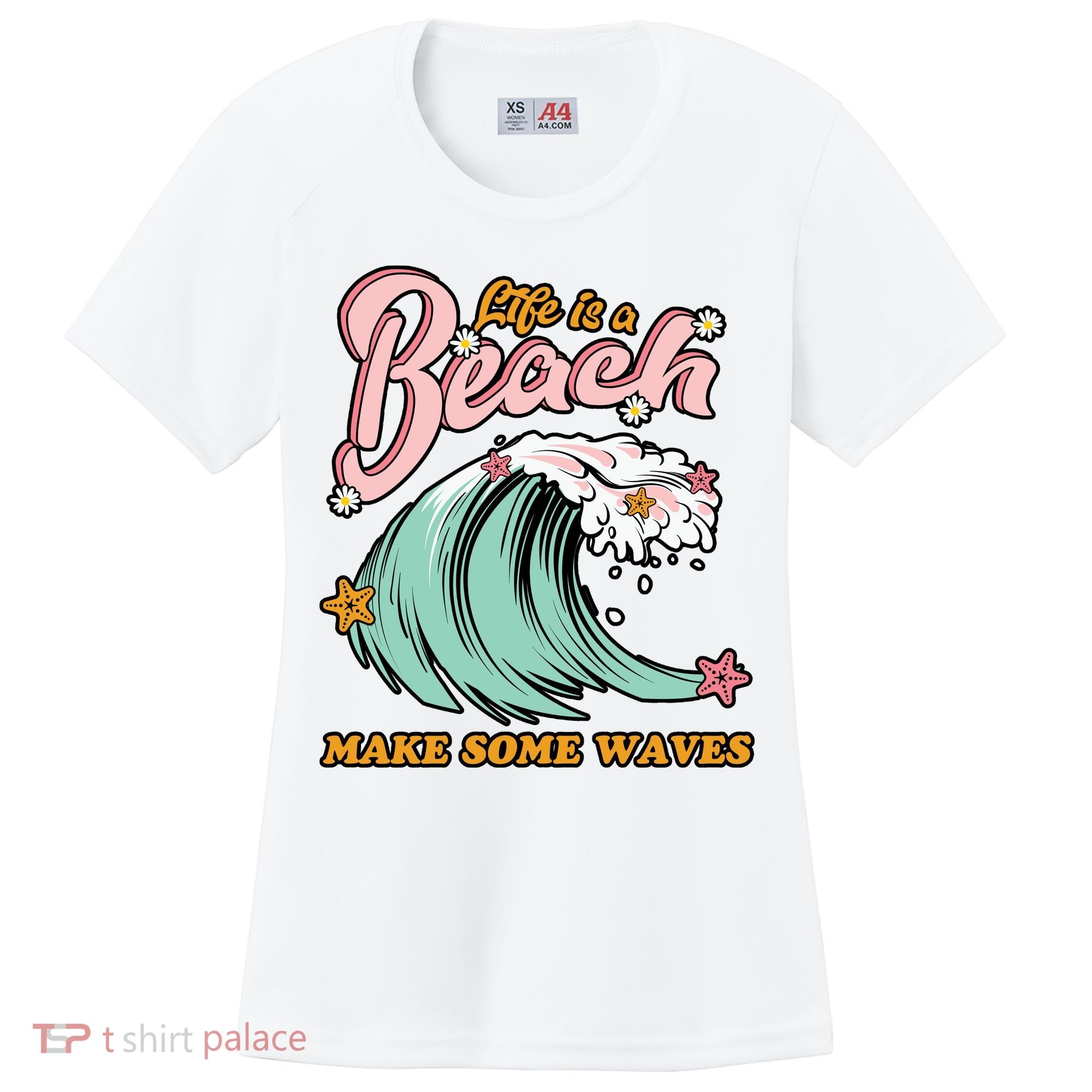 Life Is A Beach Make Some Waves Women's Cooling Performance Crew T-Shirt