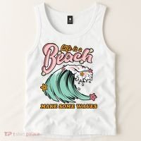 Life Is A Beach Make Some Waves Tank Top thumb 2