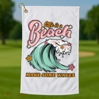 Life Is A Beach Make Some Waves Golf Towel thumb 1