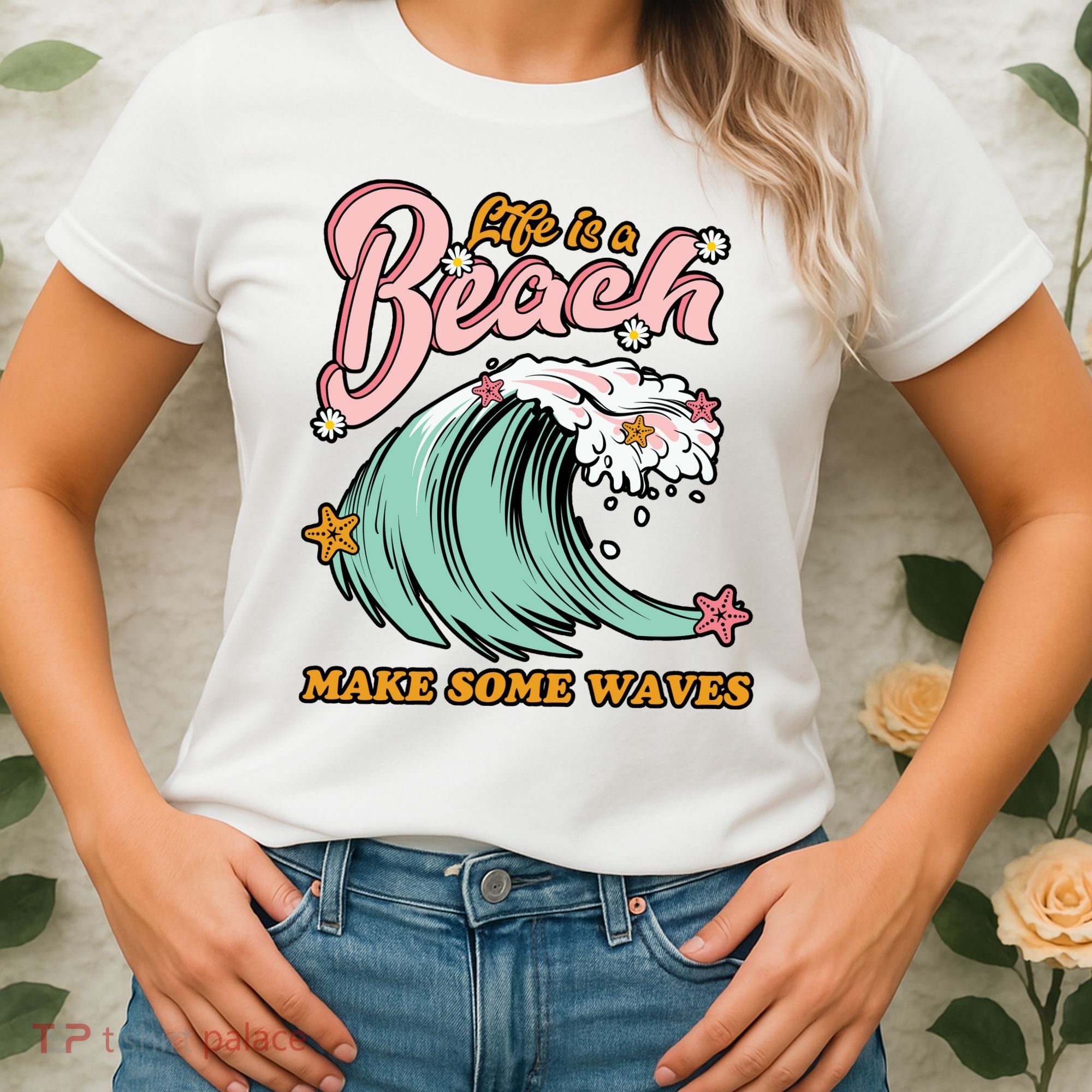 Life Is A Beach Make Some Waves Women's T-Shirt