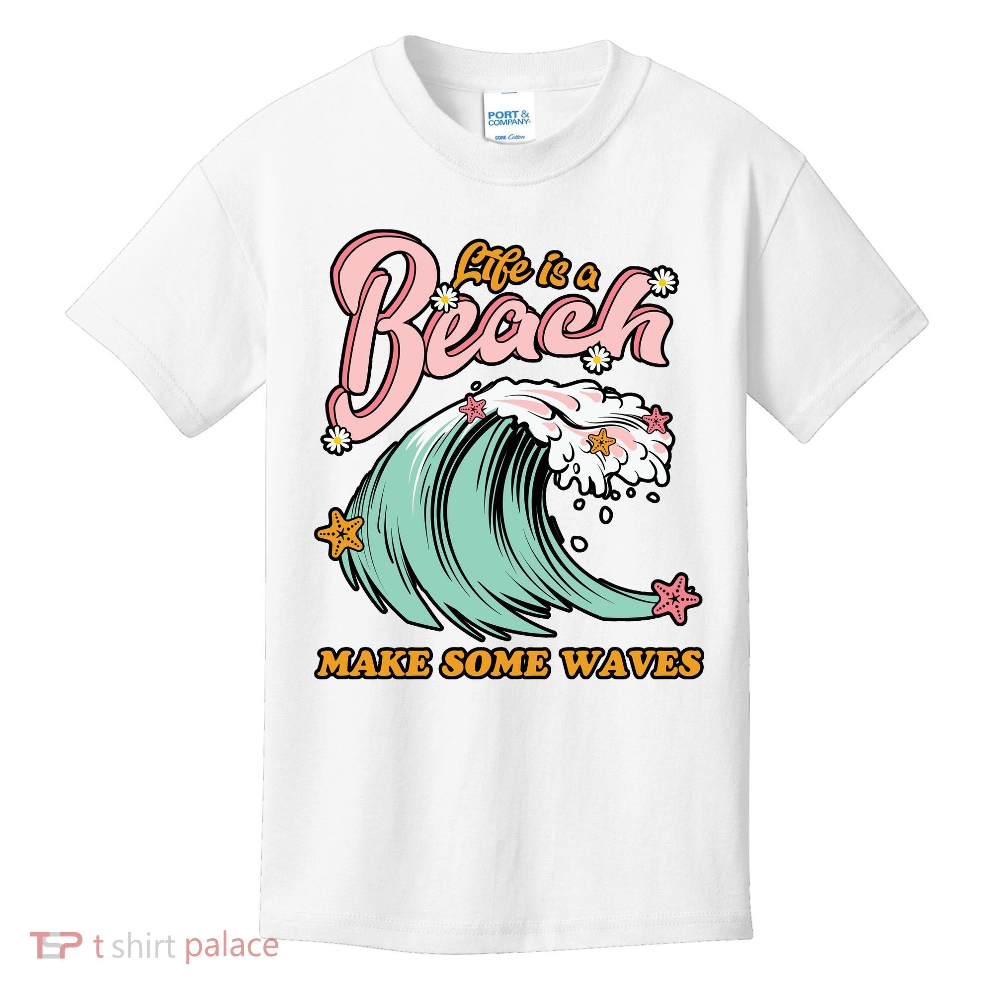 Life Is A Beach Make Some Waves Kids T-Shirt