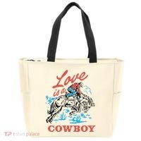 Love Is A Cowboy Funny Cowboy Tote Bag thumb 0