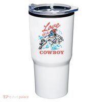 Love Is A Cowboy Funny Cowboy Tumbler thumb 0
