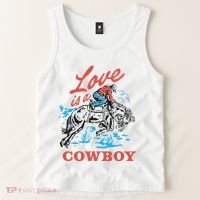 Love Is A Cowboy Funny Cowboy Tank Top thumb 2