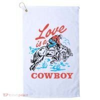 Love Is A Cowboy Funny Cowboy Golf Towel thumb 0