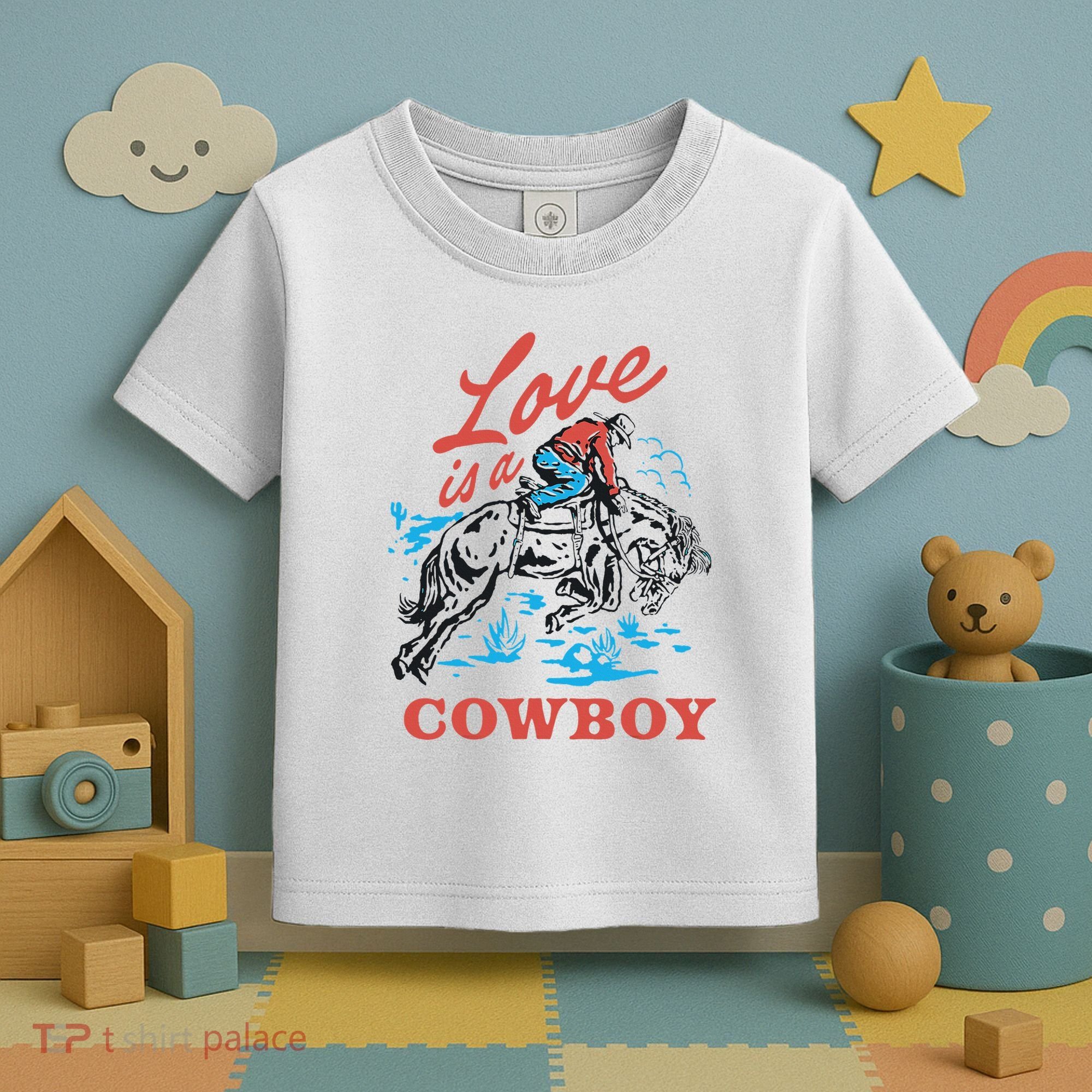 Love Is A Cowboy Funny Cowboy Toddler T-Shirt