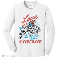 Love Is A Cowboy Funny Cowboy Kids Long Sleeve Shirt thumb 0