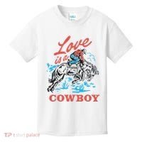 Love Is A Cowboy Funny Cowboy Kids T-Shirt thumb 0