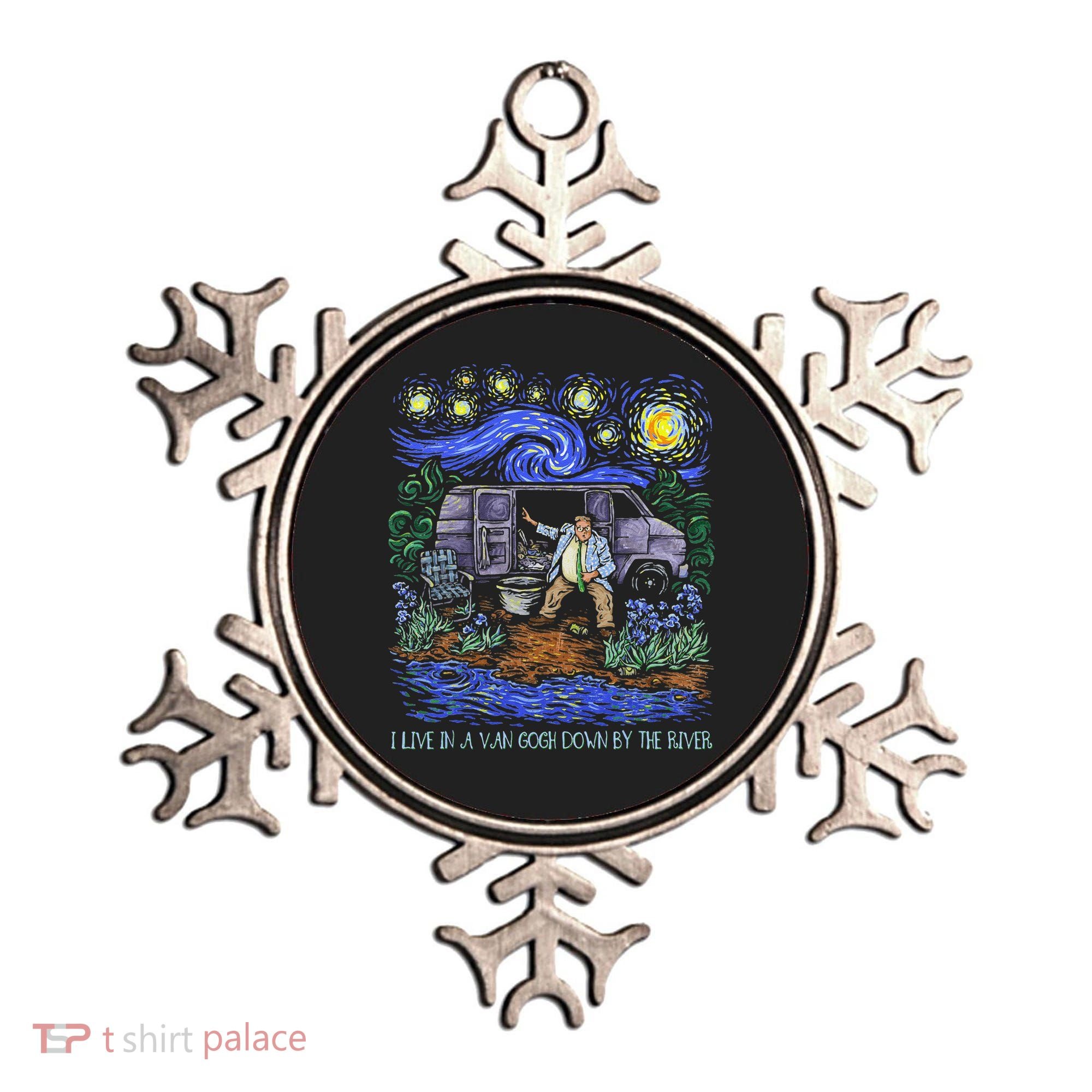 Livin In A Van Down By The River Starry Night Van Gogh Tee Ornament