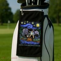 Livin In A Van Down By The River Starry Night Van Gogh Tee Golf Towel thumb 2