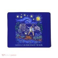 Livin In A Van Down By The River Starry Night Van Gogh Tee Mousepad thumb 0