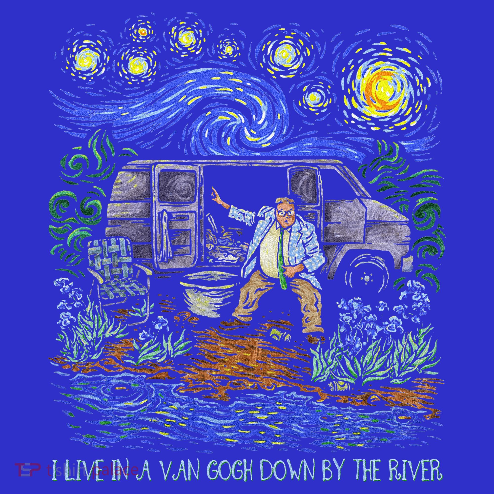 Livin In A Van Down By The River Starry Night Van Gogh Tee Women's Tank Top