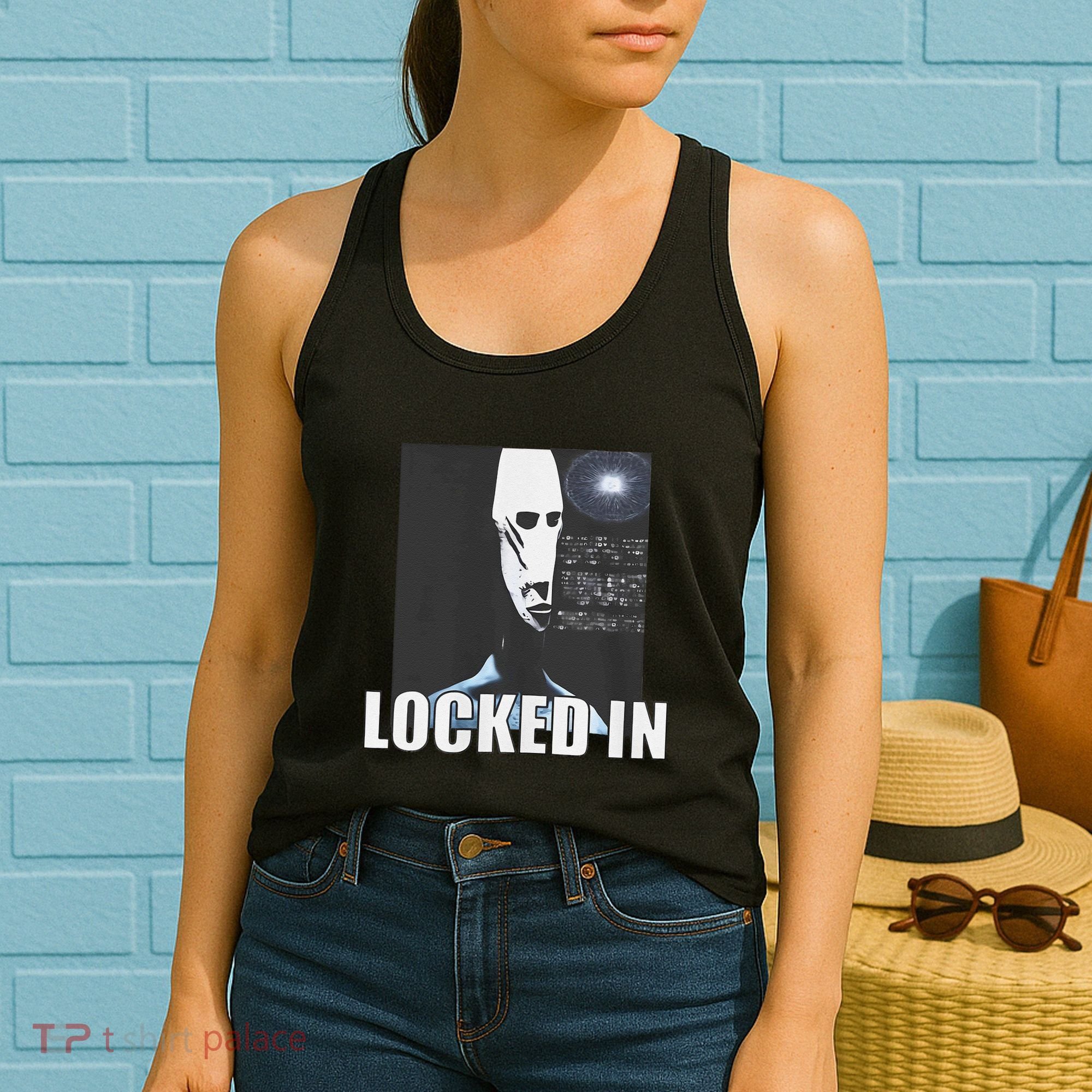 Locked In Alien Funny Extraterrestrial Alien Meme Women's Tank Top