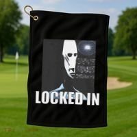 Locked In Alien Funny Extraterrestrial Alien Meme Golf Towel thumb 1
