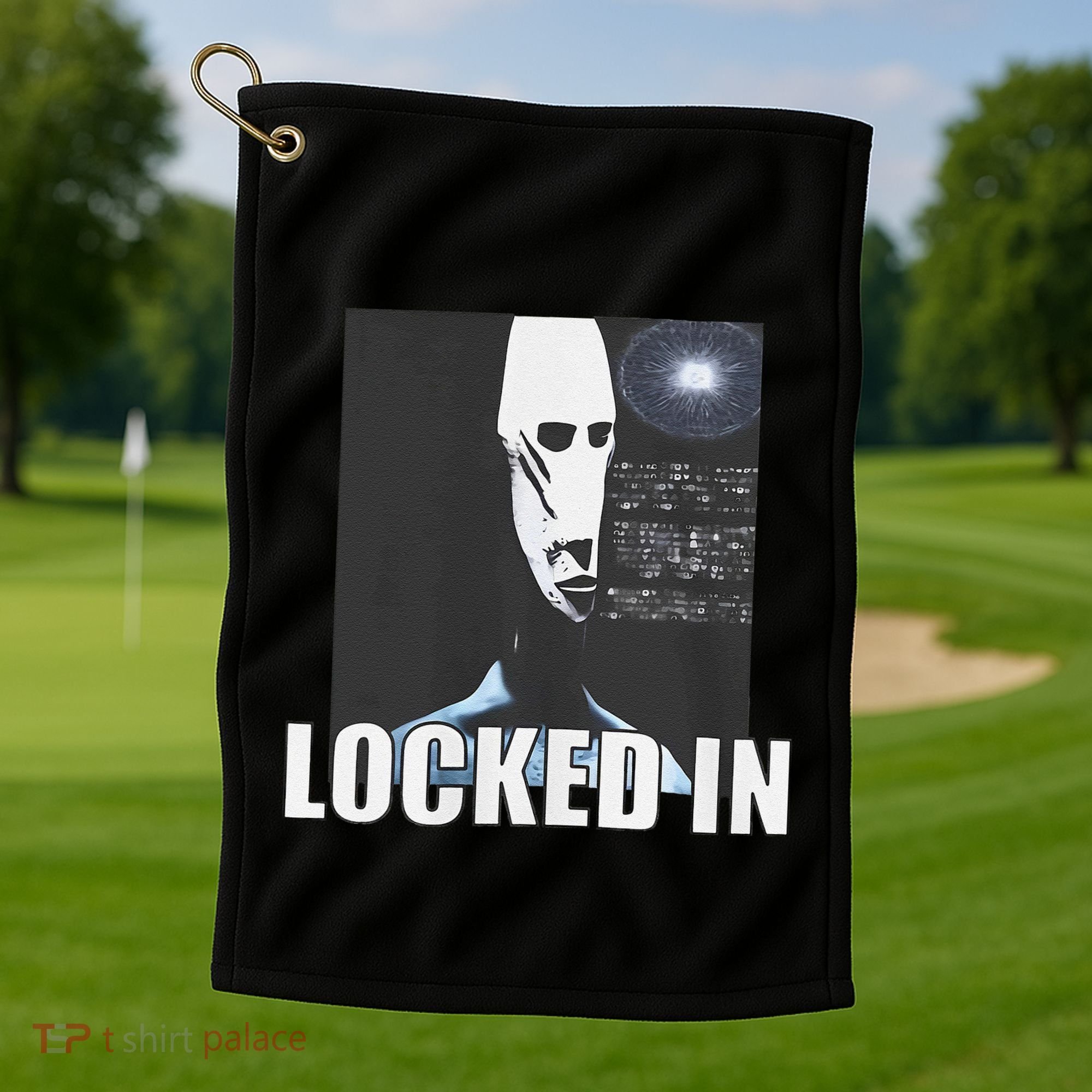Locked In Alien Funny Extraterrestrial Alien Meme Golf Towel