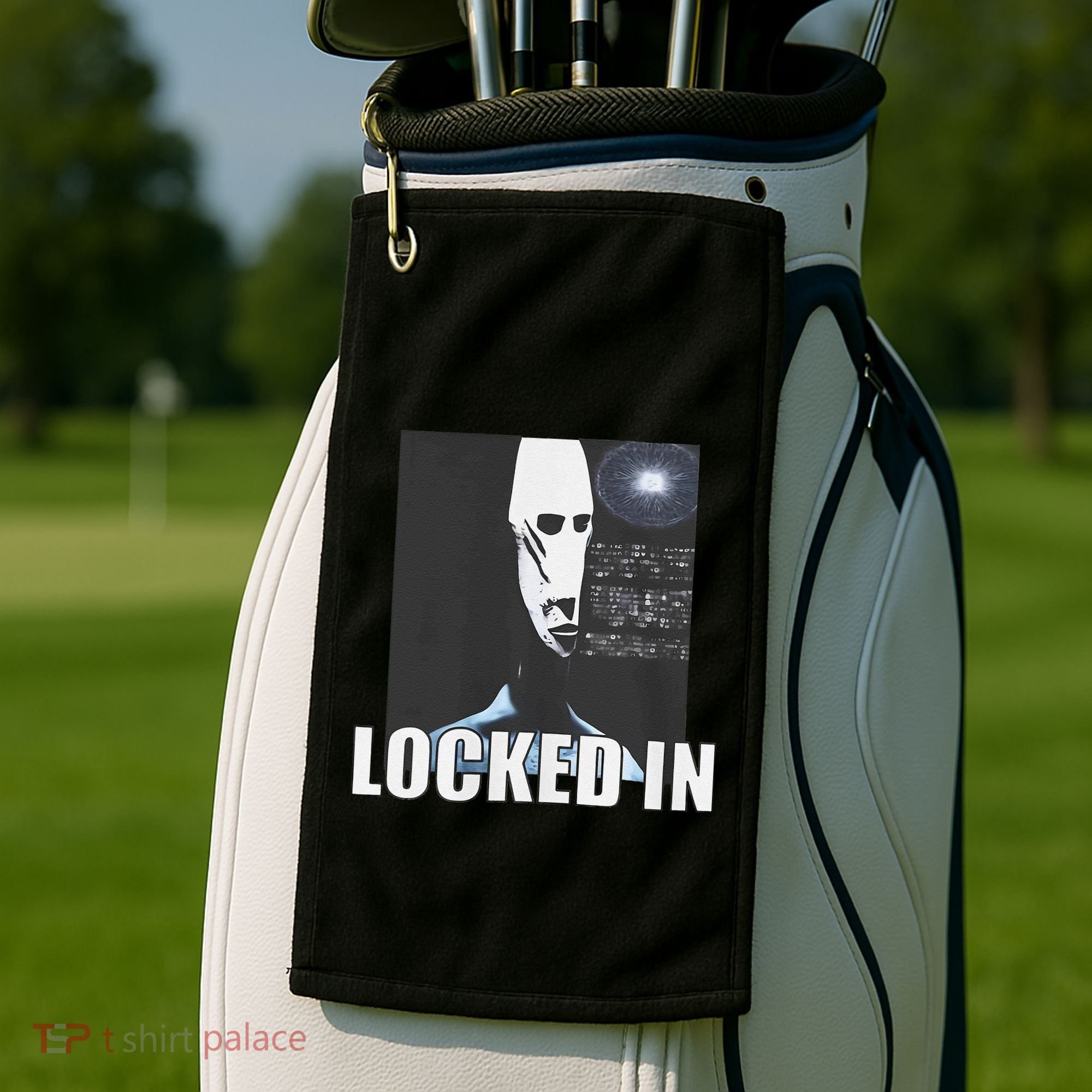 Locked In Alien Funny Extraterrestrial Alien Meme Golf Towel