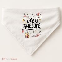 Life Is Awesome Rockstar USA-Made Doggie Bandana thumb 0