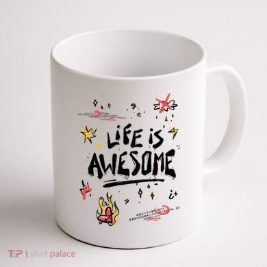 Life Is Awesome Rockstar Coffee Mug back