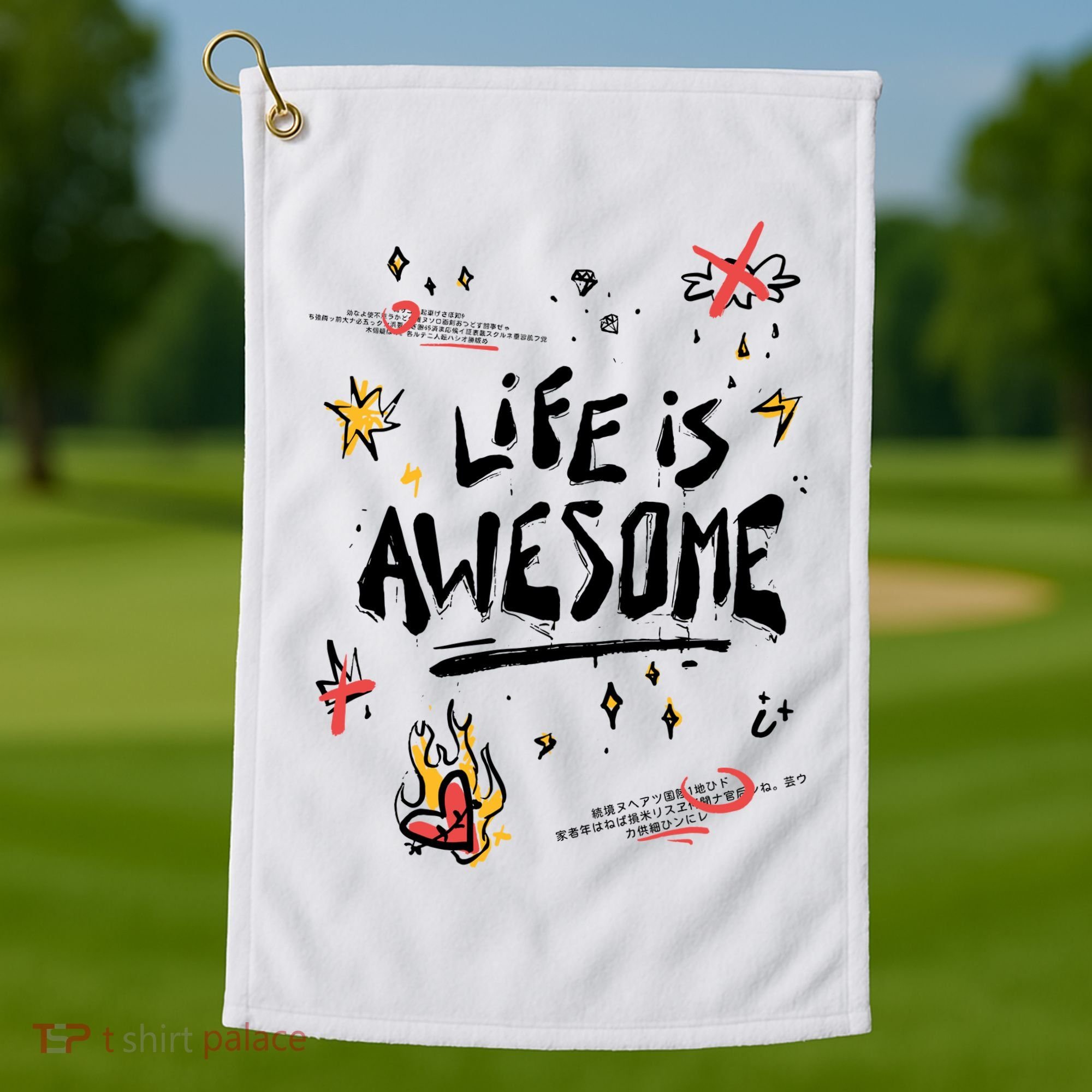 Life Is Awesome Rockstar Golf Towel