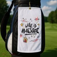 Life Is Awesome Rockstar Golf Towel thumb 2