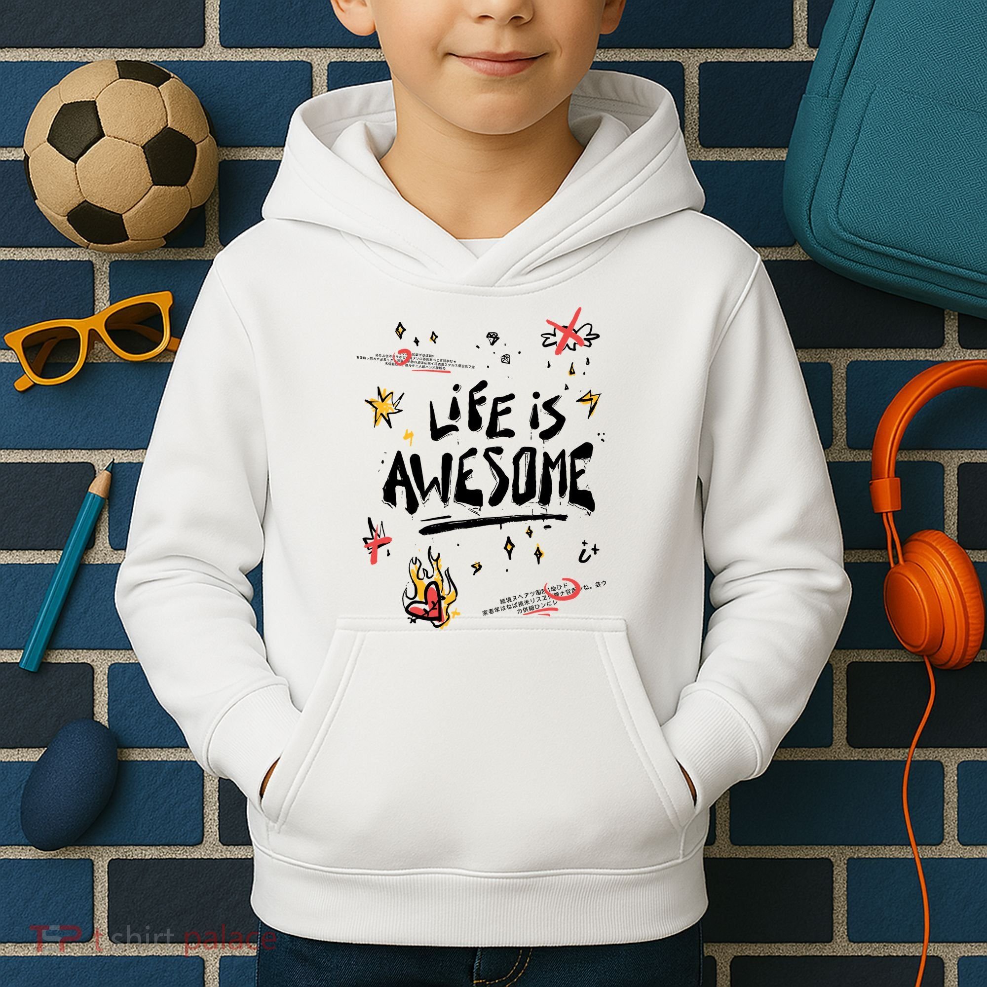 Life Is Awesome Rockstar Kids Hoodie