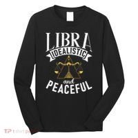 Libra Idealistic And Peaceful Zodiac Astronomy Nature Lover Long Sleeve Shirt thumb 0