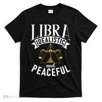 Libra Idealistic And Peaceful Zodiac Astronomy Nature Lover T-Shirt thumb 0
