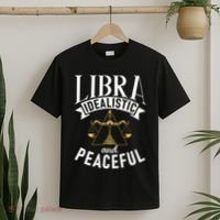 Libra Idealistic And Peaceful Zodiac Astronomy Nature Lover T-Shirt thumb 2
