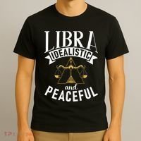Libra Idealistic And Peaceful Zodiac Astronomy Nature Lover T-Shirt thumb 3