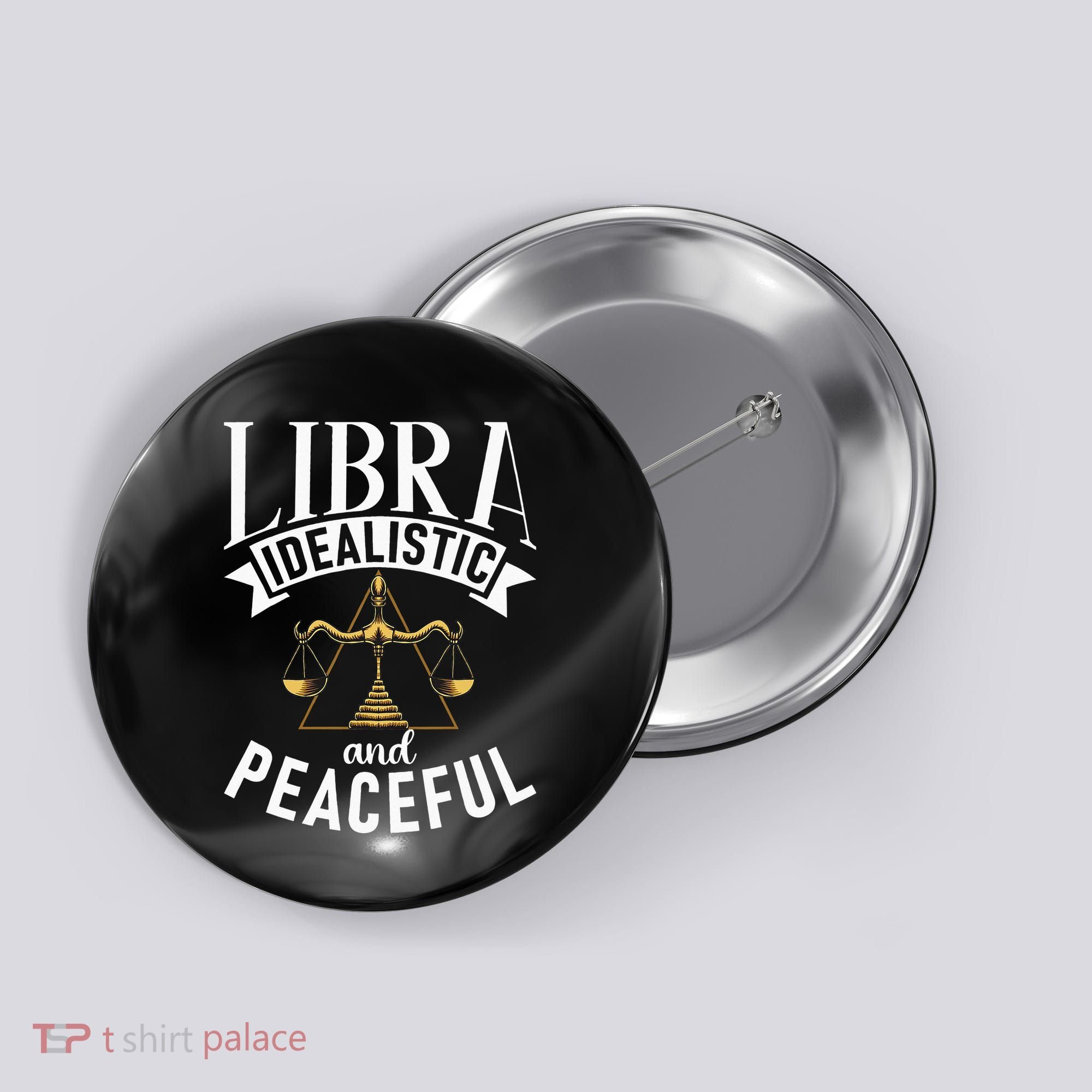 Libra Idealistic And Peaceful Zodiac Astronomy Nature Lover Button