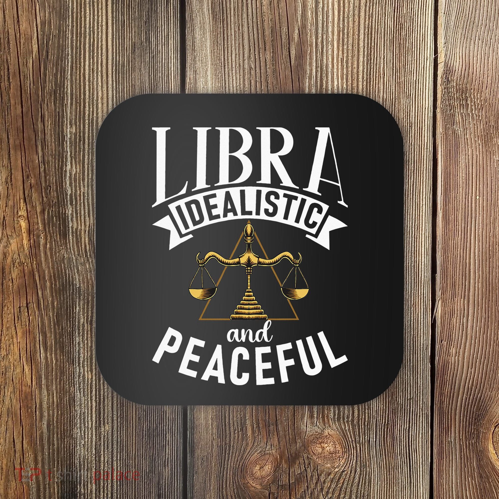Libra Idealistic And Peaceful Zodiac Astronomy Nature Lover Coaster