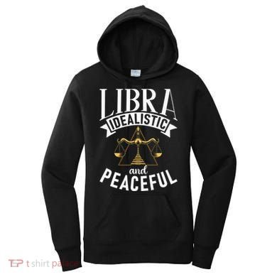 Libra Idealistic And Peaceful Zodiac Astronomy Nature Lover Women's Hoodie