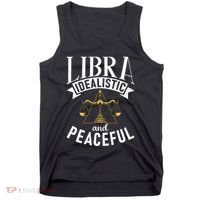 Libra Idealistic And Peaceful Zodiac Astronomy Nature Lover Tank Top thumb 0