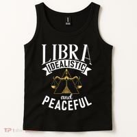 Libra Idealistic And Peaceful Zodiac Astronomy Nature Lover Tank Top thumb 2