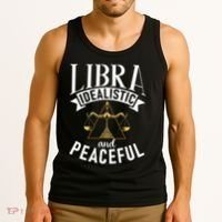 Libra Idealistic And Peaceful Zodiac Astronomy Nature Lover Tank Top thumb 3
