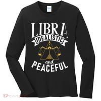 Libra Idealistic And Peaceful Zodiac Astronomy Nature Lover Women's Long Sleeve Shirt thumb 0