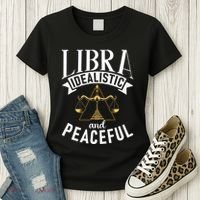 Libra Idealistic And Peaceful Zodiac Astronomy Nature Lover Women's T-Shirt thumb 3