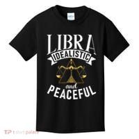 Libra Idealistic And Peaceful Zodiac Astronomy Nature Lover Kids T-Shirt thumb 0