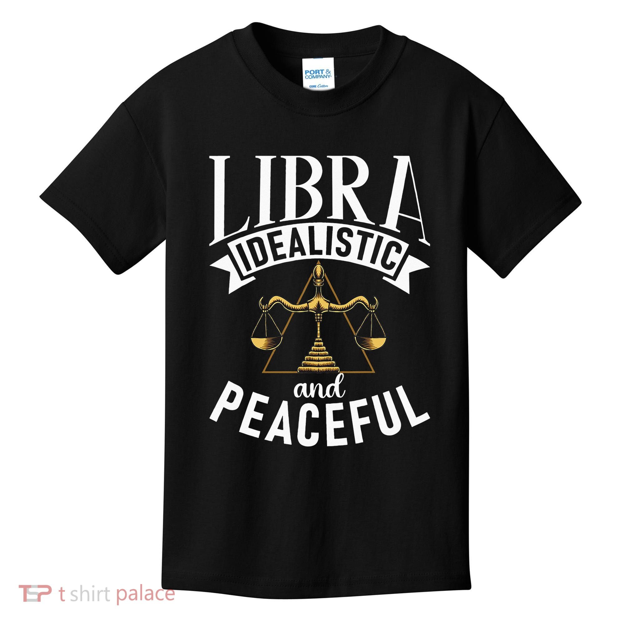 Libra Idealistic And Peaceful Zodiac Astronomy Nature Lover Kids T-Shirt