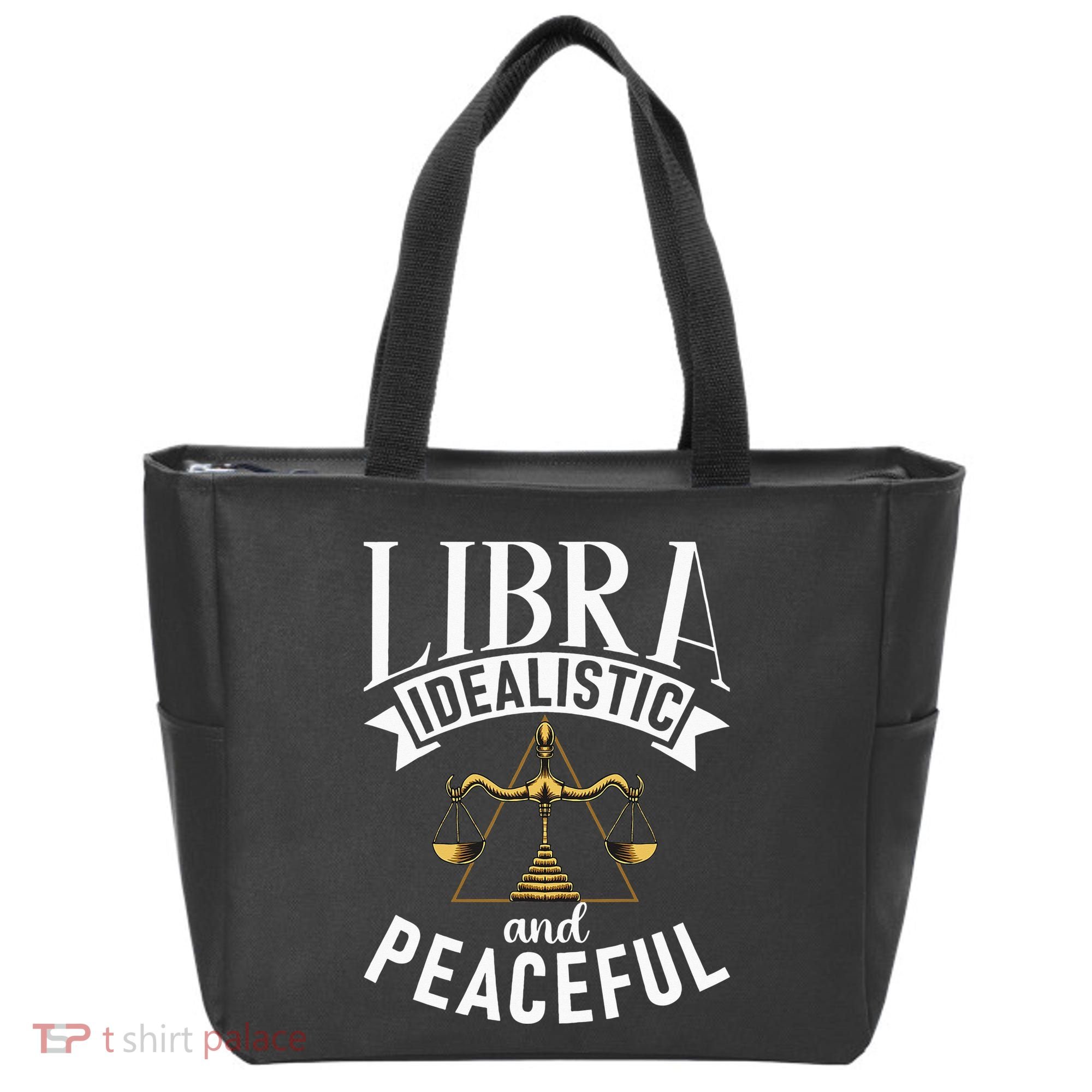 Libra Idealistic And Peaceful Zodiac Astronomy Nature Lover Tote Bag