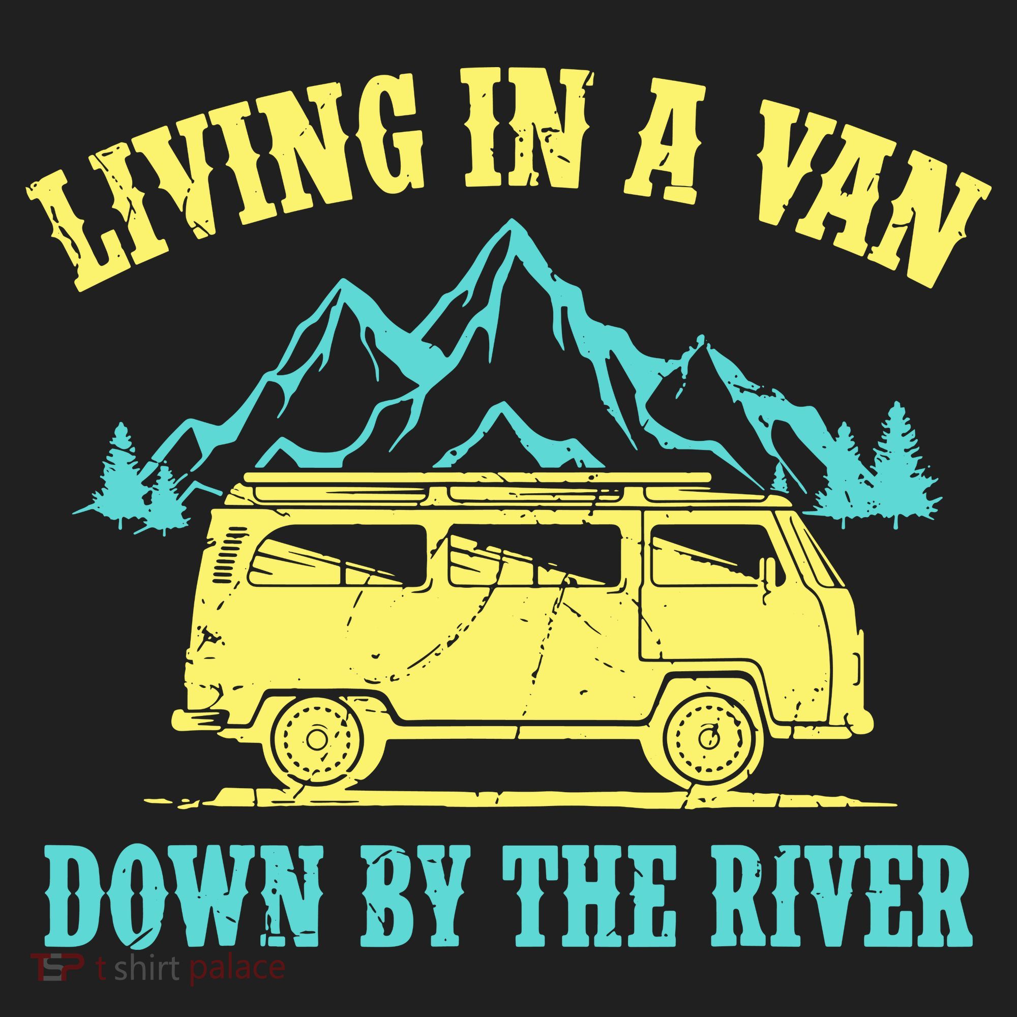 Living In A Van Down By The River Golf Towel