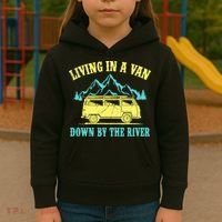 Living In A Van Down By The River Kids Hoodie thumb 3