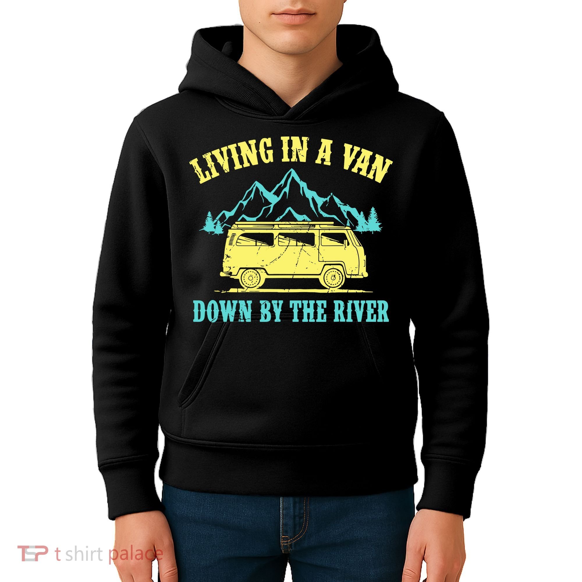 Living In A Van Down By The River Kids Hoodie