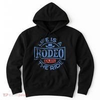 Life Is A Rodeo Bull Fighter Cowboy Longhorn Bull Riding Hoodie thumb 0