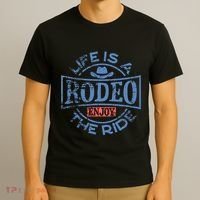 Life Is A Rodeo Bull Fighter Cowboy Longhorn Bull Riding T-Shirt thumb 3