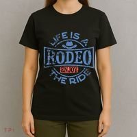Life Is A Rodeo Bull Fighter Cowboy Longhorn Bull Riding T-Shirt thumb 4