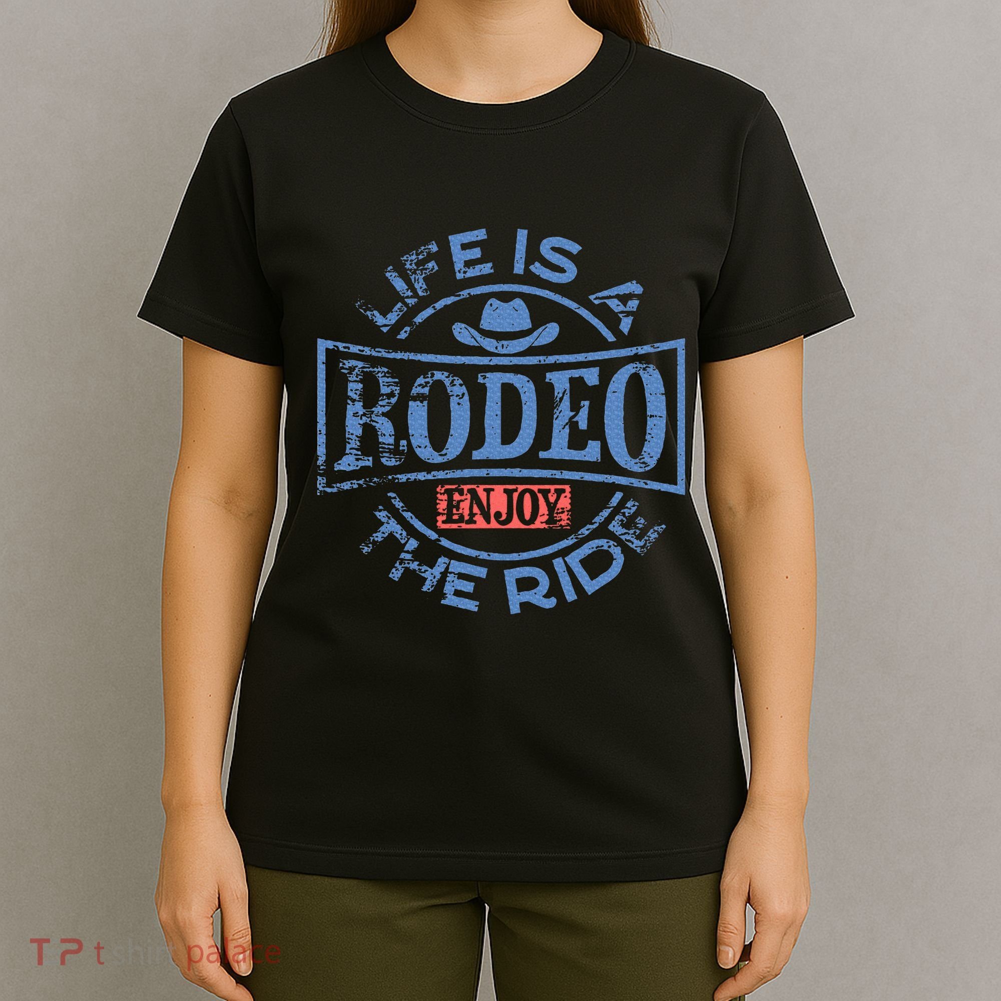Life Is A Rodeo Bull Fighter Cowboy Longhorn Bull Riding T-Shirt