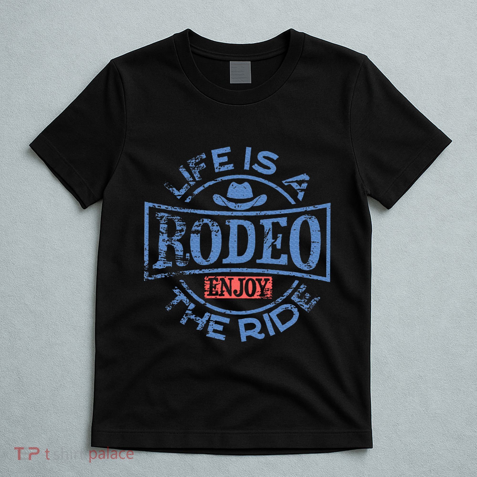 Life Is A Rodeo Bull Fighter Cowboy Longhorn Bull Riding T-Shirt