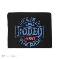 Life Is A Rodeo Bull Fighter Cowboy Longhorn Bull Riding Mousepad thumb 0